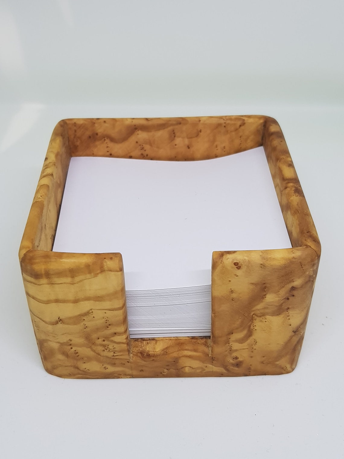 Wooden Memo Paper Holder Post It Note Etsy