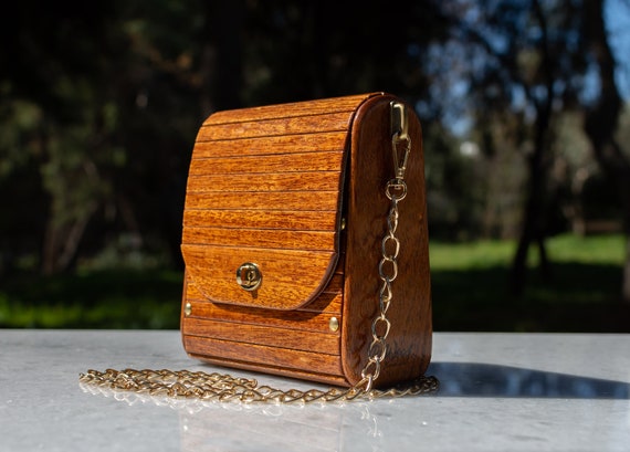Wooden Leather Bag