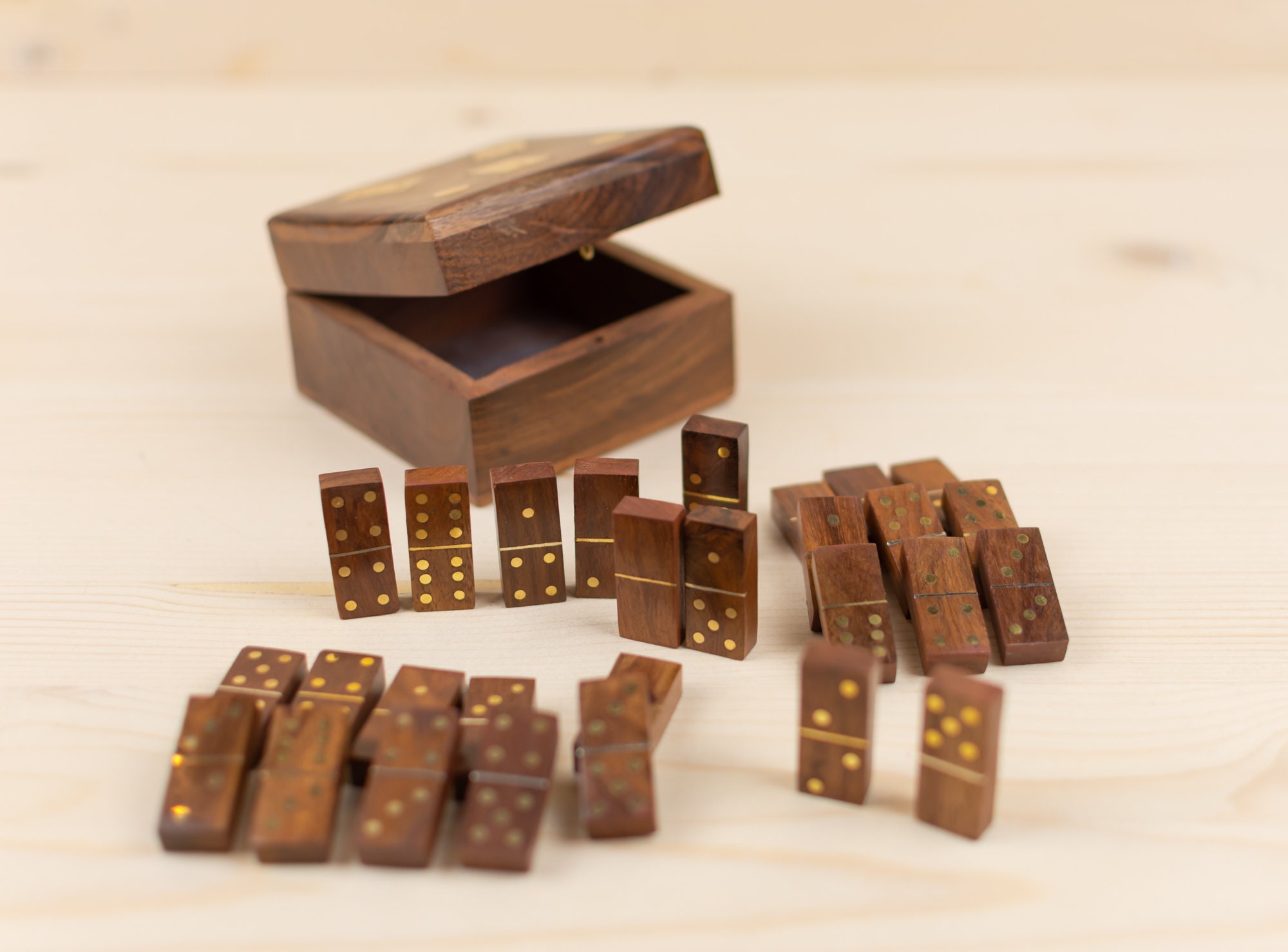 Handmade Wooden Domino Box Set | Wooden Dominoes | Deluxe Gifts - Etsy
