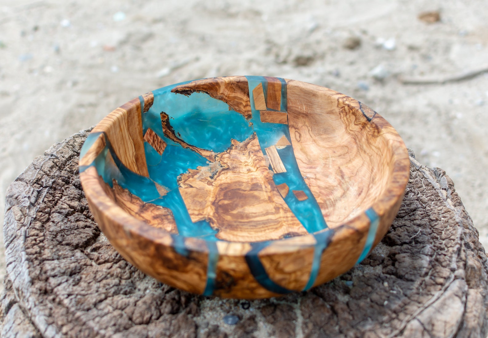 Handmade Wood Epoxy Resin Bowl for Multilple Uses Light Blue Etsy