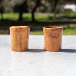 Wooden Shot Glass Made From Olive Wood Handmade shot for tsipouro image 7