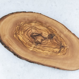 Unique Wooden Serving Board Made of Olive Wood Tree