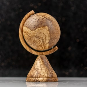 Houten wereldbol | Handgemaakte Word Globe-cadeaus | Gemaakt van olijfhout