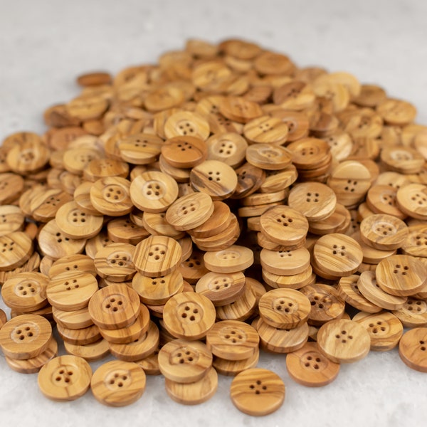 Boutons en bois | Boutons en bois d’olivier | Boutons d’artisanat | Boutons de couture | Boutons faits à la main | Boutons 4 trous | Boutons Wholeshale | Bouton rustique