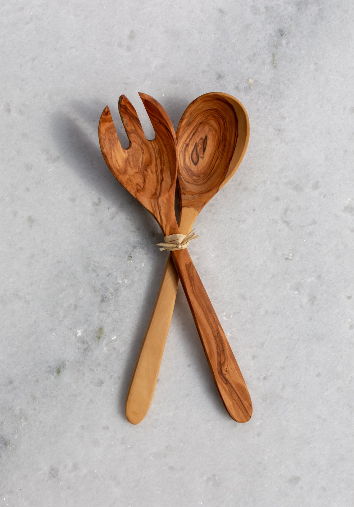 Handmade Wooden Salad Servers Made of Fine Olive Wood Salad Etsy