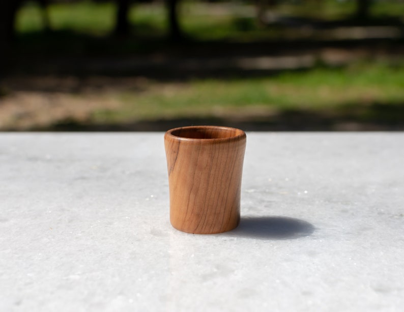 Wooden Shot Glass Made From Olive Wood Handmade shot for tsipouro image 3