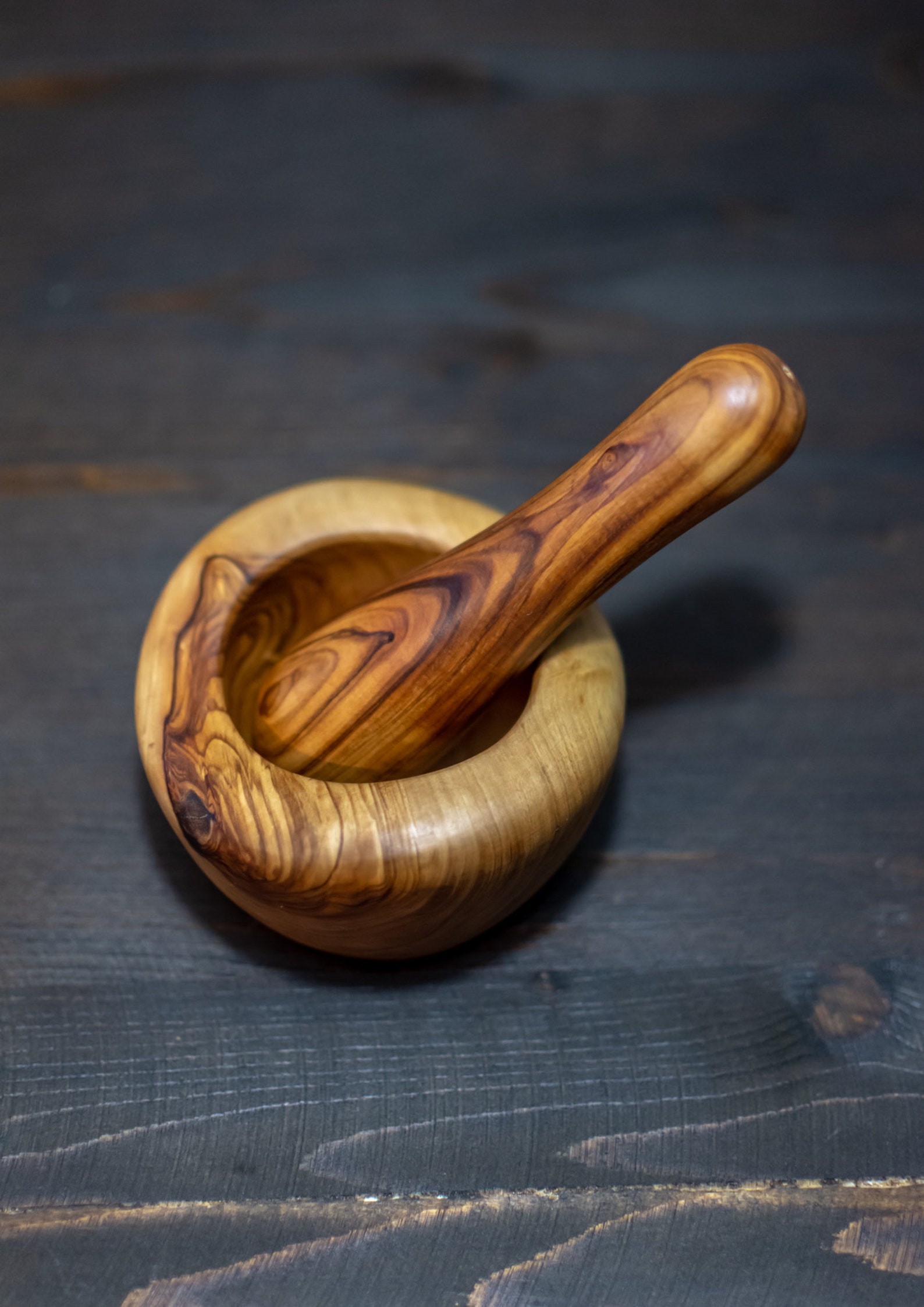 Wooden Mortar and Pestle Set Handmade Olive Wood Kitchen Etsy