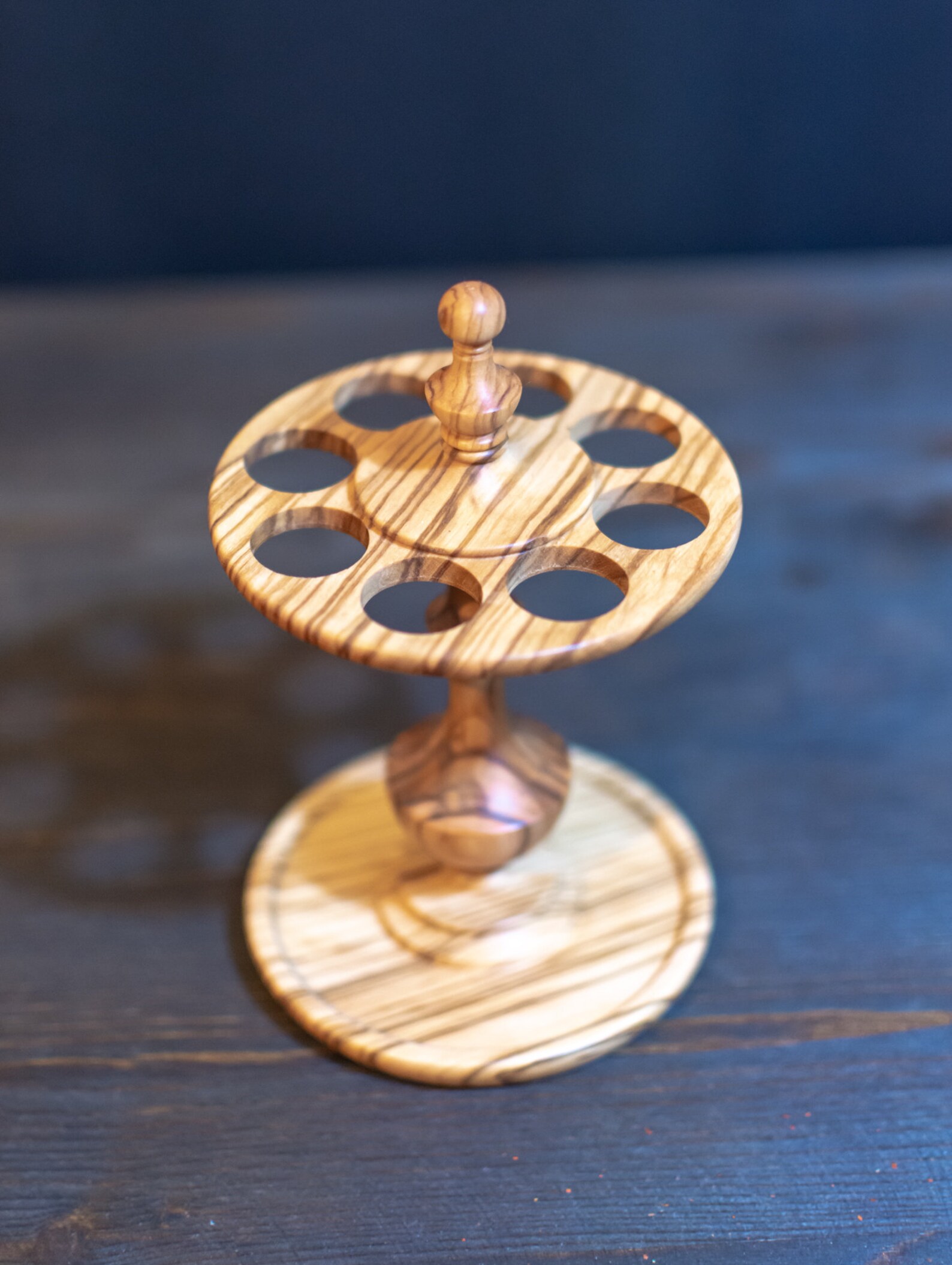 Wooden Round Spice Rack Made of Olive Wood Handmade Wooden - Etsy