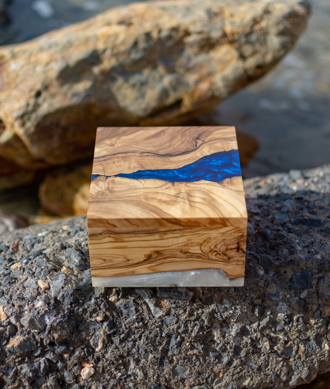 Wood Resin Storage Box For Multilple Uses Hand crafted from Etsy
