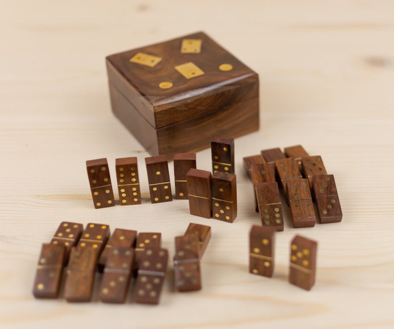 Handmade Wooden Domino Box Set | Wooden Dominoes | Deluxe Gifts - Etsy
