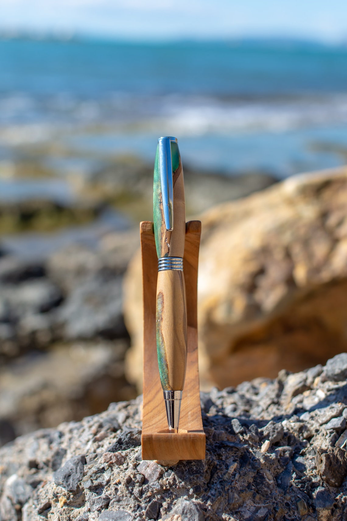 Handmade Olive Wood Pen With Epoxy Resin Gifts Etsy
