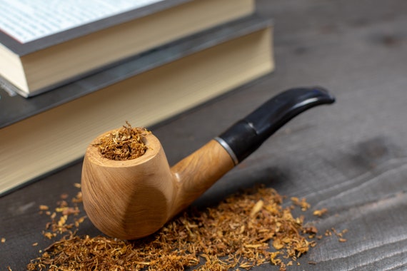 Elegante pipa de fumar tabaco de madera de oliva / pipa de madera hecha a  mano -  España