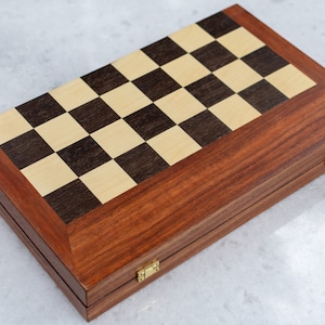 Unique Mahagony Backgammon and Chess Board Game Set - Medium Size - Gifts