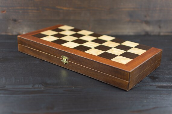 Unique Olive Wood Backgammon and Chess Board Game Set Medium