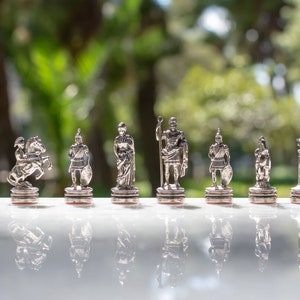 Metallic Chess Game Pieces in 3 Colors