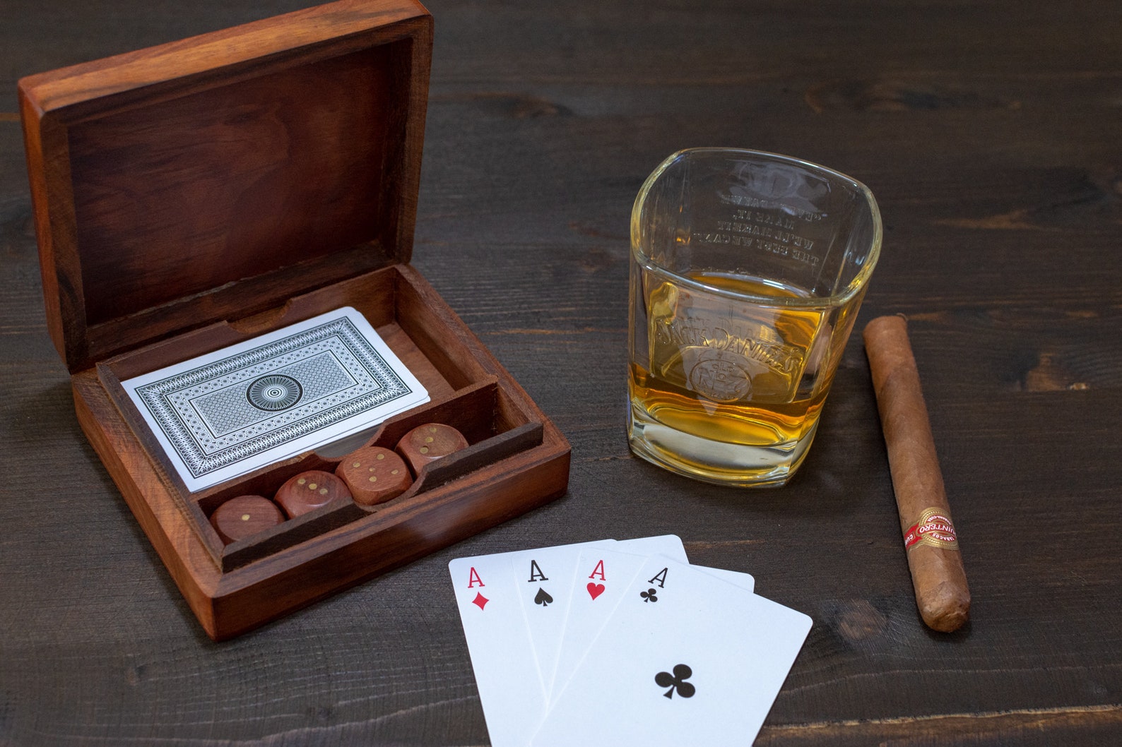 Wooden Box for Playing Cards Card Box & Dice Set Handmade Etsy