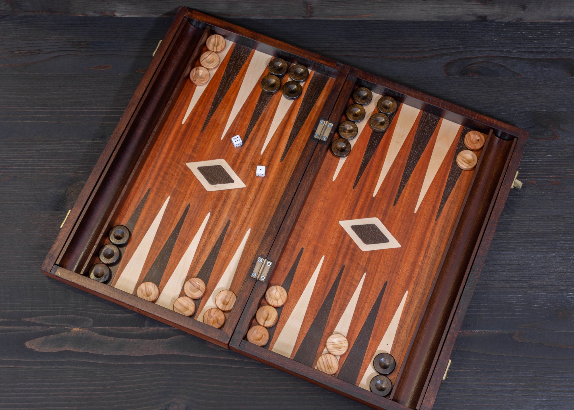Wooden Handmade Backgammon Board Game Wooden Greek Tavli Set Etsy Canada