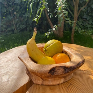 Ciotola in legno fatta a mano per frutta o insalata / Decorazione per la casa unica
