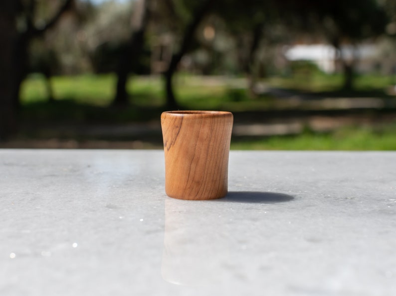 Wooden Shot Glass Made From Olive Wood Handmade shot for tsipouro image 6