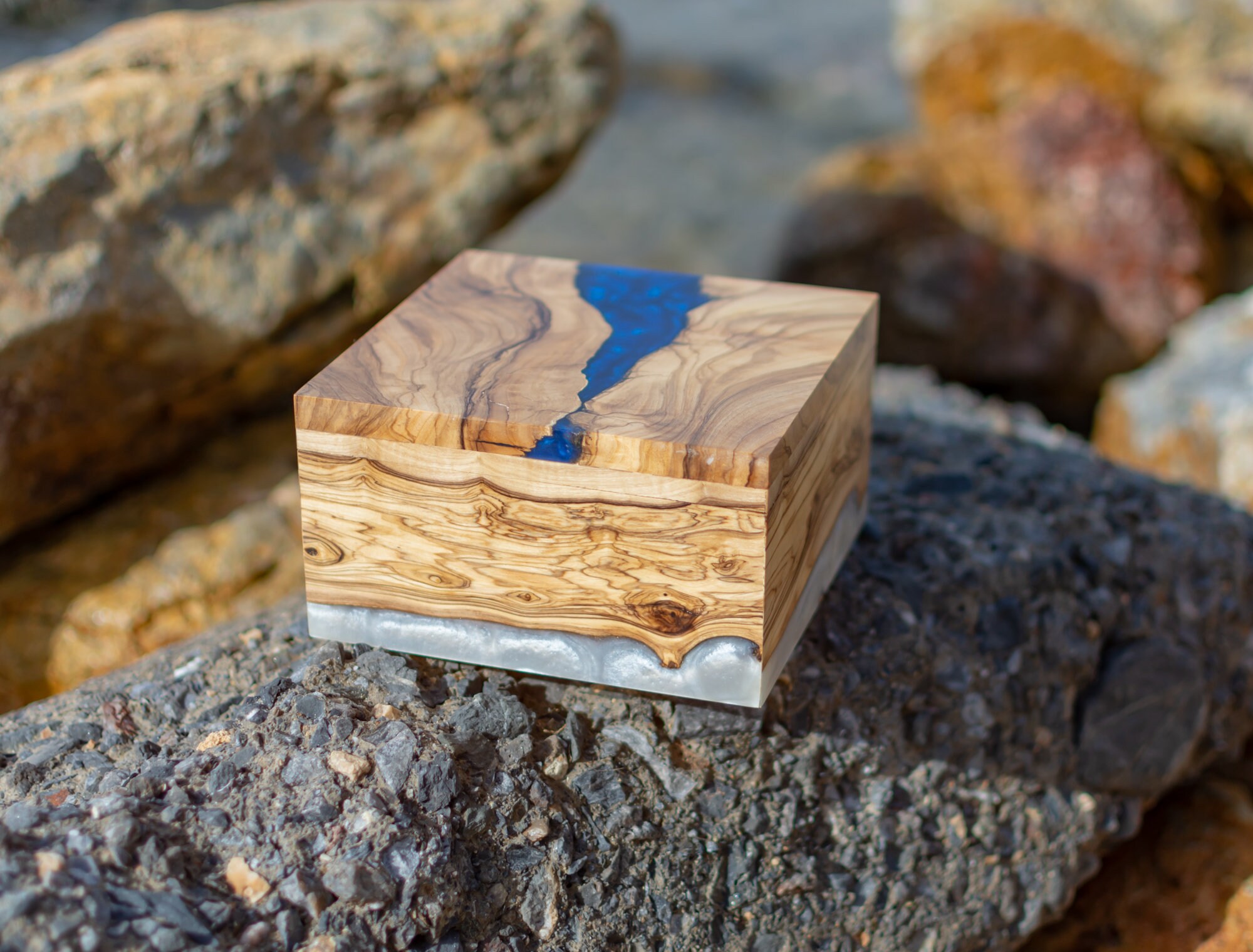 Wood Resin Storage Box For Multilple Uses Hand crafted from Etsy