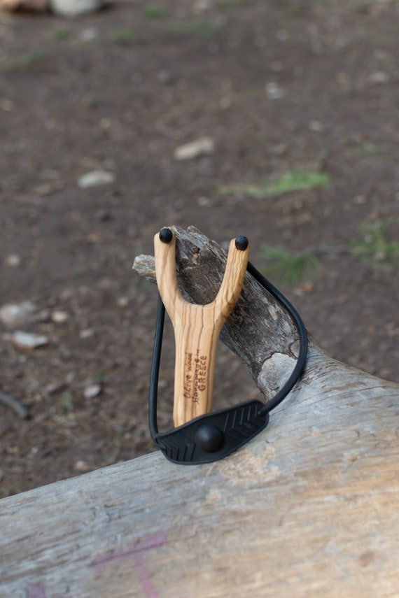 Handmade Olive Wood Slingshot | Handmade Wooden Toys - Etsy