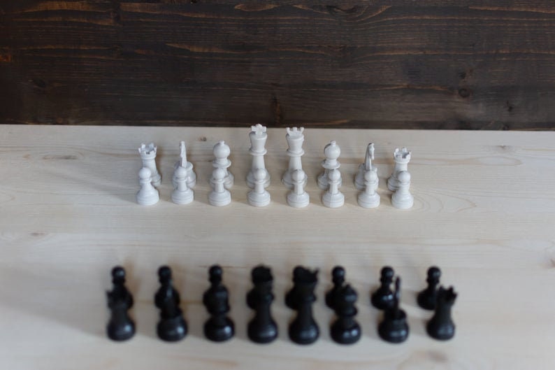 Olive Wood Epoxy Double-side Resin Chess Board Game Set 