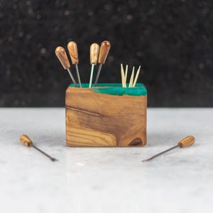 木製オリーブフォーク、オリーブウッドキッチン用品、木製食器、木製キッチンツール、オリーブピック、木製カトラリー、つまようじ、キッチンセット