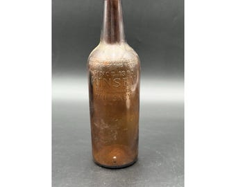 Antique Whiskey Puce Amber Orange Embossed Hollywood Whiskey Beautiful Color