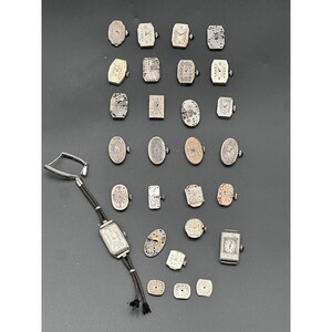 Wrist Watch Movement lot of 25 Elgin Bulova Steampunk Mechanical Swiss image 6