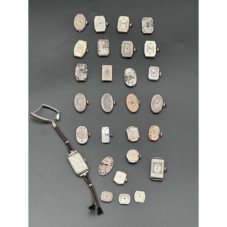 Wrist Watch Movement lot of 25 Elgin Bulova Steampunk Mechanical Swiss image 6