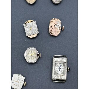 Wrist Watch Movement lot of 25 Elgin Bulova Steampunk Mechanical Swiss image 12