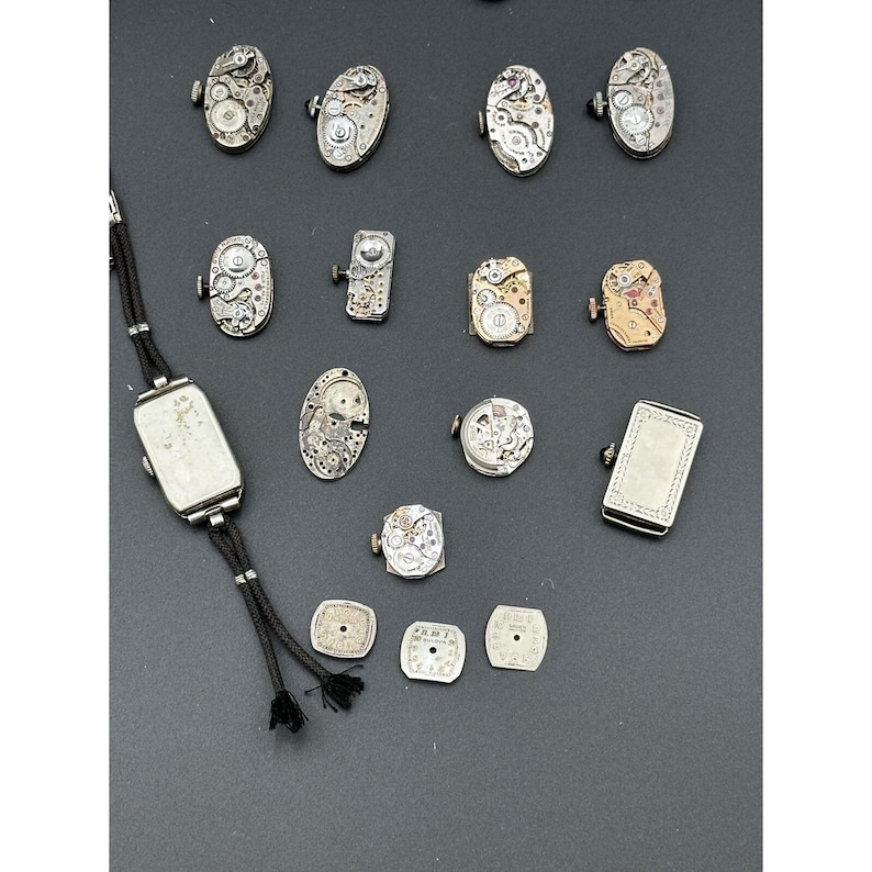 Wrist Watch Movement lot of 25 Elgin Bulova Steampunk Mechanical Swiss image 4