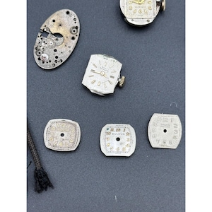 Wrist Watch Movement lot of 25 Elgin Bulova Steampunk Mechanical Swiss image 13