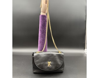 Vintage Paloma Picasso Crossbody Bag Italy Black Soft Leather Chain Strap