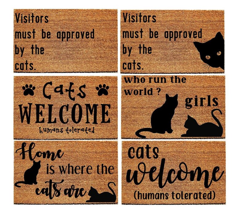 Cat Welcome Mat Gift For Cat Lovers Funny Cat Gifts Etsy