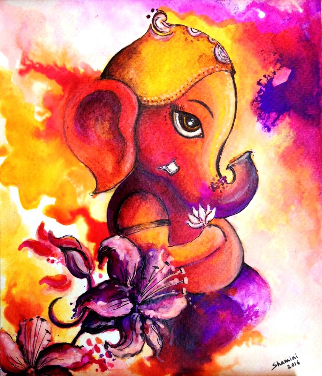 ベビーガネーシャの絵画 • カラフル • 幸せ • 明るい - Etsy 日本