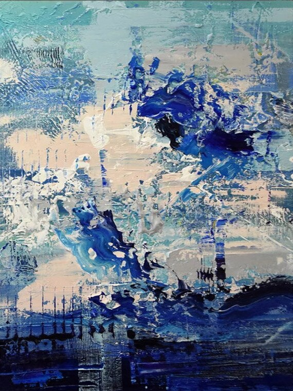 Hand painted abstract art best sale