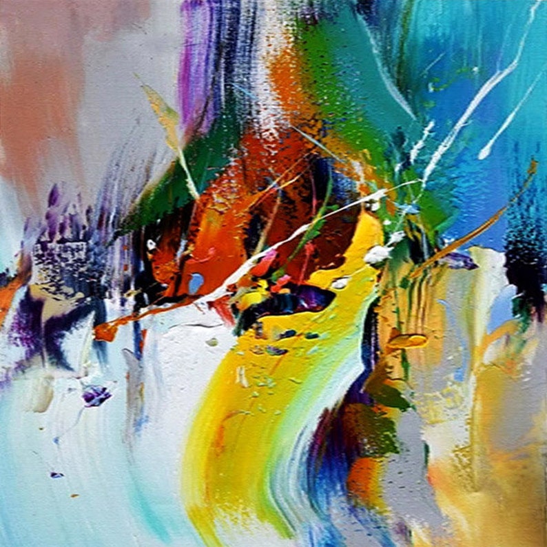 Original Large Abstract Painting Hand Painted Canvas Art Oil Etsy
