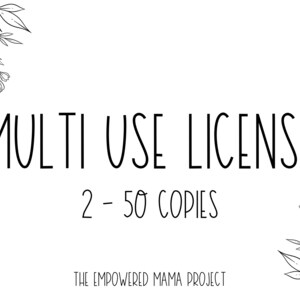 Multiple Use License - 2 - 50 Copies ADD ON, License for Gift and Business Use
