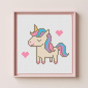 PDF nur das Kreuzstichmuster! Regenbogen Einhorn. Kinderzimmer Deko