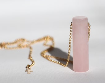 14k Gold-Filled Rose Quartz Necklace