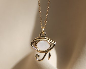 Mother of Pearl Eye of Ra Necklace