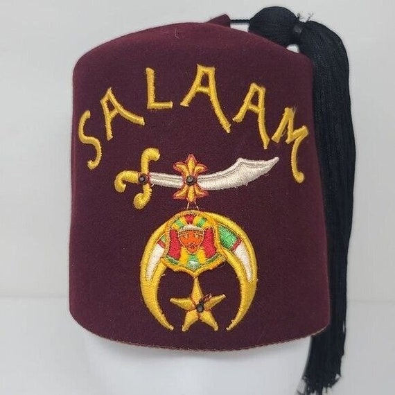 Vintage Masonic Freemasonry Shriner Salaam Fez wi… - image 1