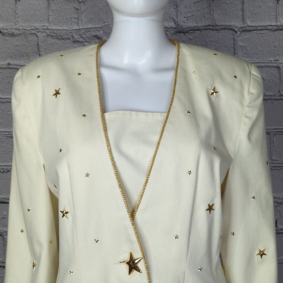 Vintage Magali Collection Gold Star Jacket/Skirt … - image 1