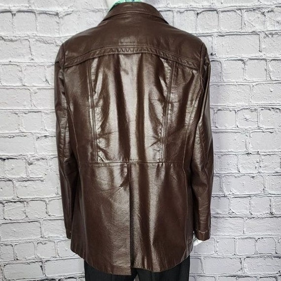 Berman's Vintage Leather Jacket Faux Fur Lined Br… - image 4