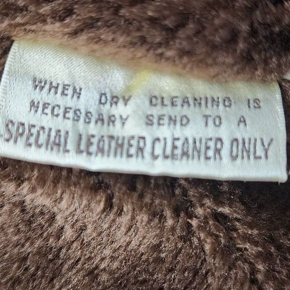 Berman's Vintage Leather Jacket Faux Fur Lined Br… - image 9