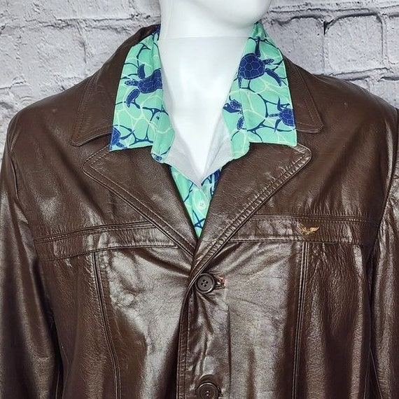 Berman's Vintage Leather Jacket Faux Fur Lined Br… - image 1