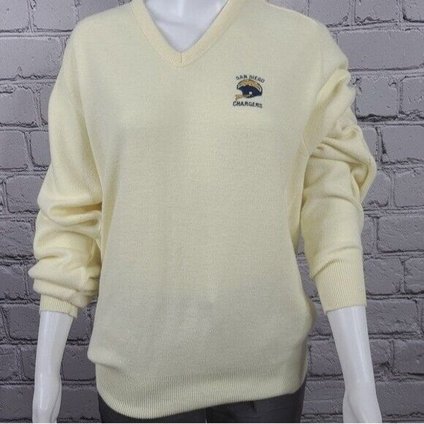 Vintage Logo7 San Diego Charger V Neck Sweater XL