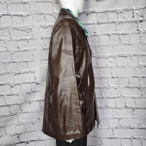 Berman's Vintage Leather Jacket Faux Fur Lined Br… - image 3