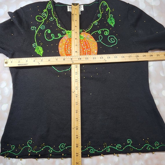 Jack B. Quick Vintage Pumpkin and Vine Black Swea… - image 8